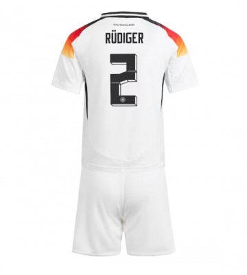 Alemania Antonio Rudiger #2 Primera Equipación Niños Eurocopa 2024 Manga Corta (+ Pantalones cortos)